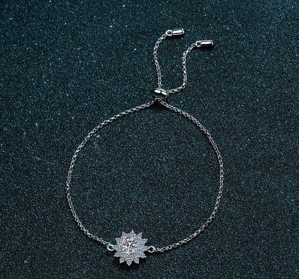 AZ031-S  Handmade mosaic sapphire round and square border platinum 950 bracelet and pendant with morganite gemstones - Image 3
