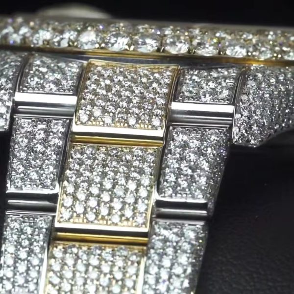 High Quality Gold Head Diamond Inlaid Luxury Watch Men Moissanite Mechanical Watch - Image 3