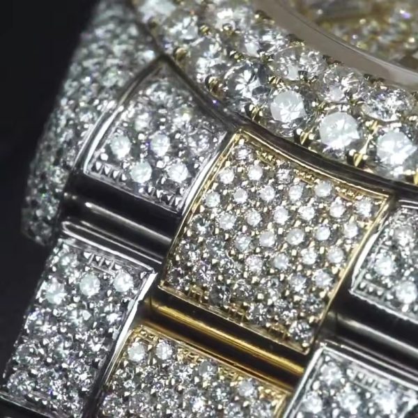 High Quality Gold Head Diamond Inlaid Luxury Watch Men Moissanite Mechanical Watch - Image 5