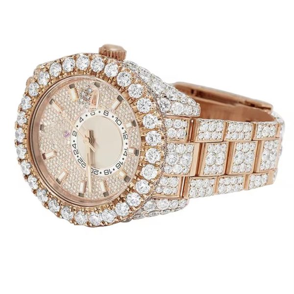 Men Luxury Iced Out VVS Moissanite Watch Men 14k 18k Gold Plated Automatic Mechanical Watch - Image 3