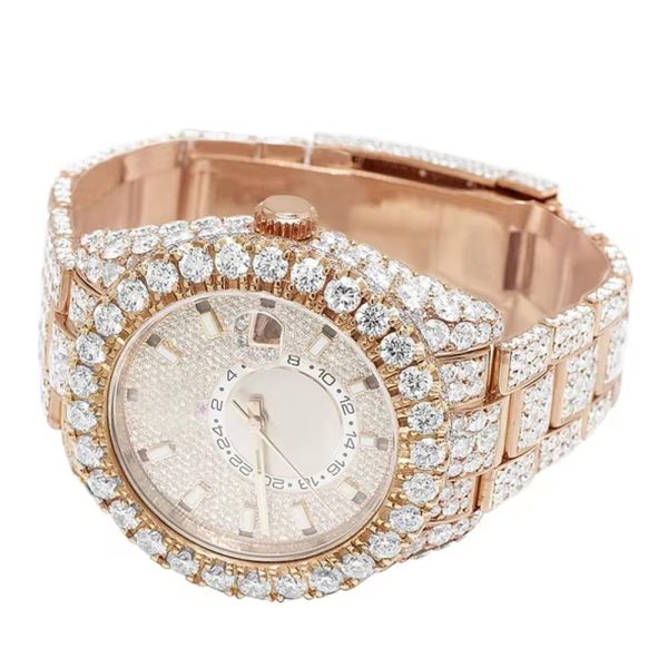 Men Luxury Iced Out VVS Moissanite Watch Men 14k 18k Gold Plated Automatic Mechanical Watch - Image 5