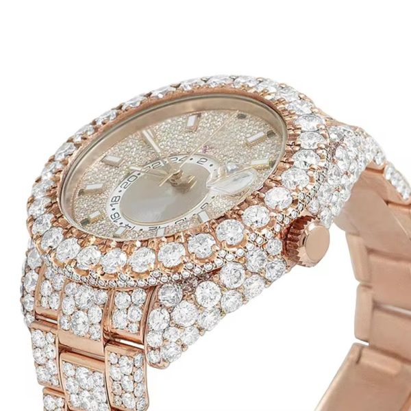 Men Luxury Iced Out VVS Moissanite Watch Men 14k 18k Gold Plated Automatic Mechanical Watch - Image 6