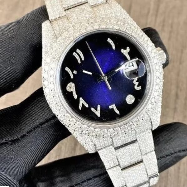 Custom Pass Diamond Tester Moissanite Wrist Watch Fashion Iced Out Luxury Mechanical Antique Watch - Image 3