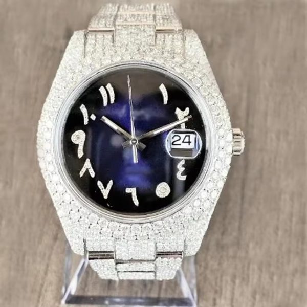 Custom Pass Diamond Tester Moissanite Wrist Watch Fashion Iced Out Luxury Mechanical Antique Watch
