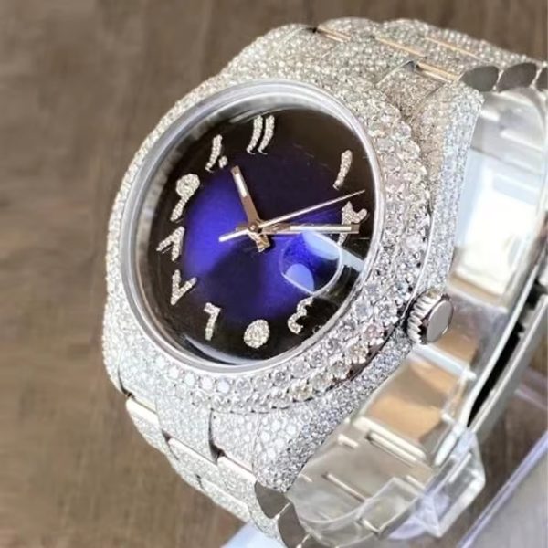 Custom Pass Diamond Tester Moissanite Wrist Watch Fashion Iced Out Luxury Mechanical Antique Watch - Image 5