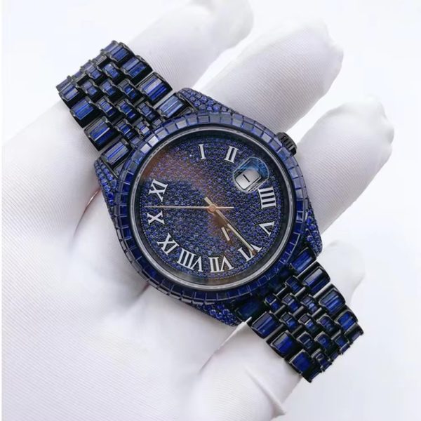 Hip hop Jewelry VVS Moissanite Watch Luxury Jewelry Moissanite Diamond Mechanical Watch - Image 2