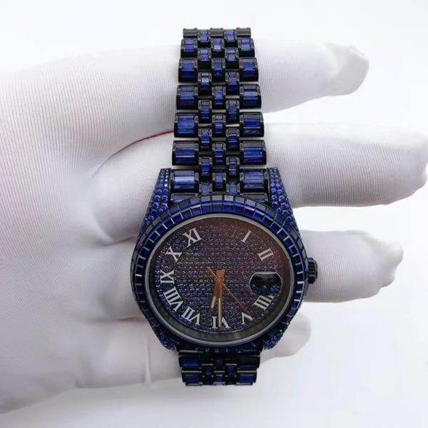 Hip hop Jewelry VVS Moissanite Watch Luxury Jewelry Moissanite Diamond Mechanical Watch - Image 4
