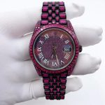 Hip Hop Bling Hollow Out Wristwatch High End Iced Out Moissanite Mechanical Watch
