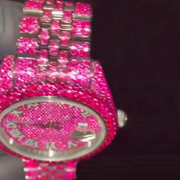 Custom Luxury Bling Moissanite Watch VVS Moissanite Hip Hop Iced Out Stainless Steel Mechanical Watches - Image 5