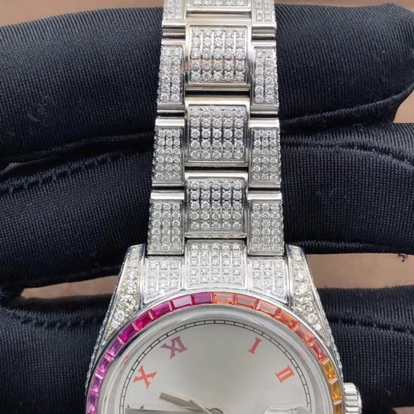 Hip Hop Jewelry Stainless Steel Handmade VVS Moissanite Pass Diamond Tester Iced Out Mechanical Watches - Image 3