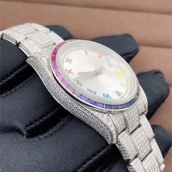Hip Hop Jewelry Stainless Steel Handmade VVS Moissanite Pass Diamond Tester Iced Out Mechanical Watches - Image 5