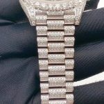Factory wholesale Luxury Bling VVS Moissanite Iced out Stainless Steel Mechanical Watch - Image 4