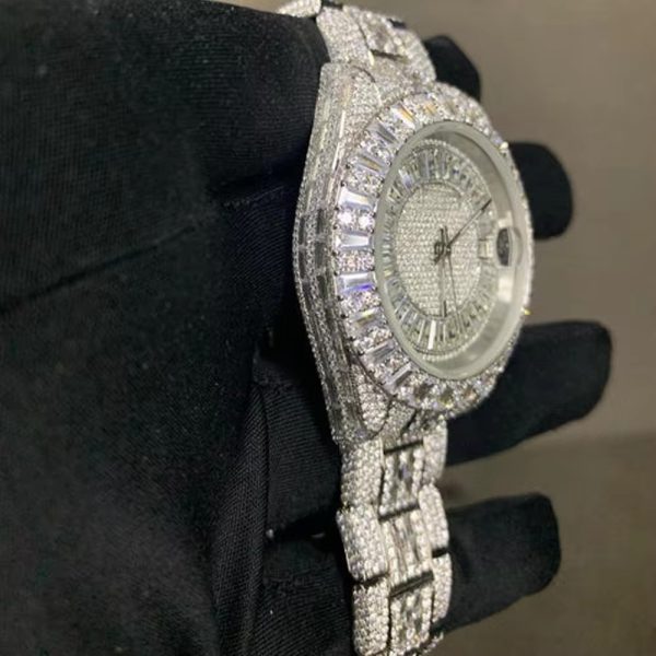 Custom brand VVS moissanite diamond mechanical watch men luxury iced out moissanite watch - Image 2