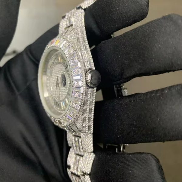 Custom brand VVS moissanite diamond mechanical watch men luxury iced out moissanite watch - Image 3
