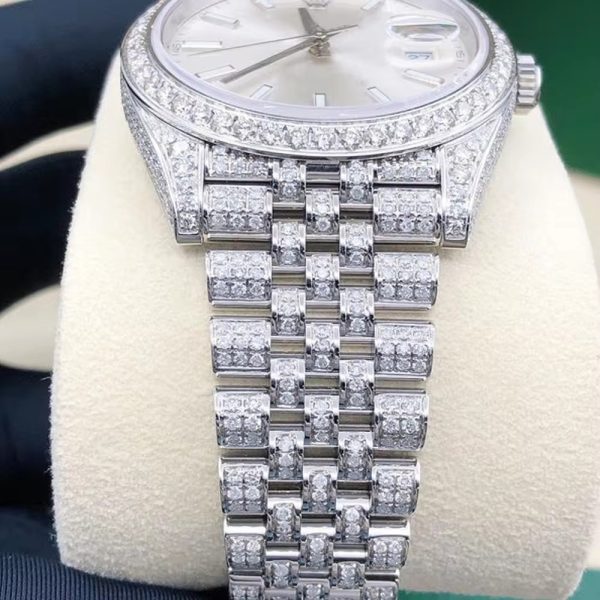 Custom Luxury Brand Iced Out Moissanite Watch Stainless Steel Mechanical Watch - Image 3
