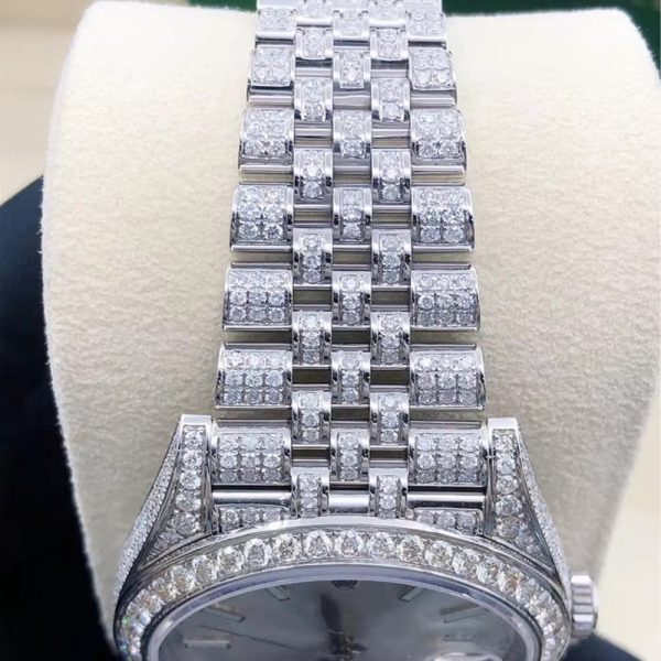 Custom Luxury Brand Iced Out Moissanite Watch Stainless Steel Mechanical Watch - Image 6