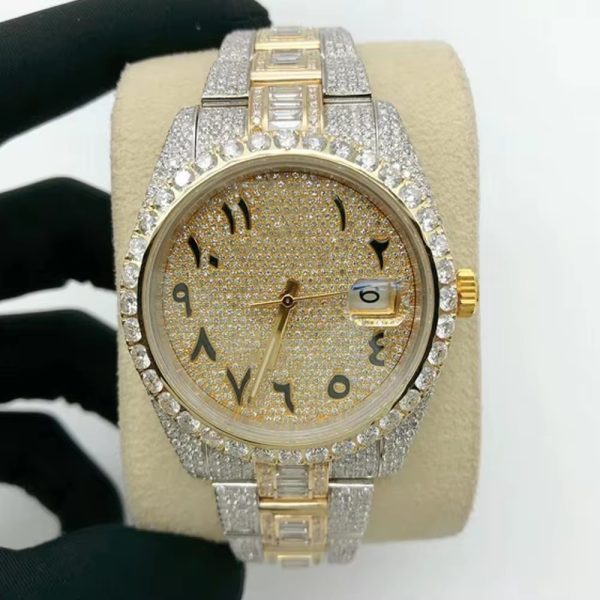 Custom VVS moissanite diamond luxury brand watch hip hop iced out moissanite watch