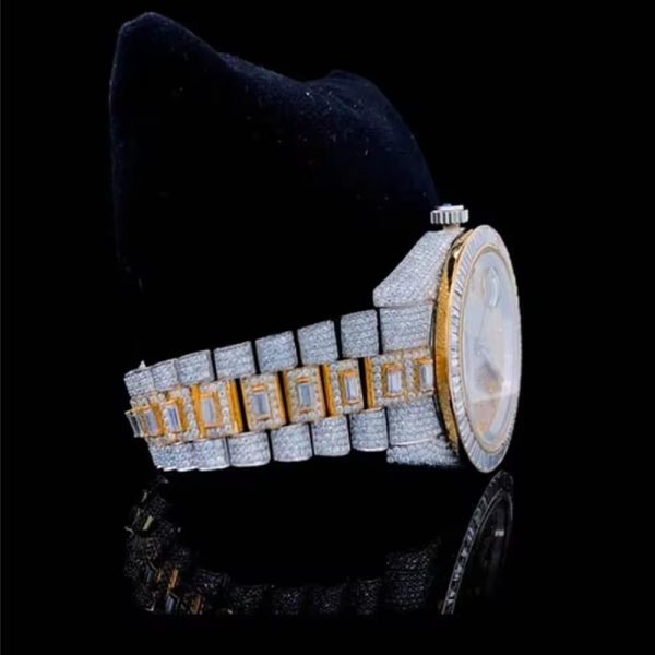 Custom VVS moissanite diamond luxury brand watch hip hop iced out moissanite watch - Image 3