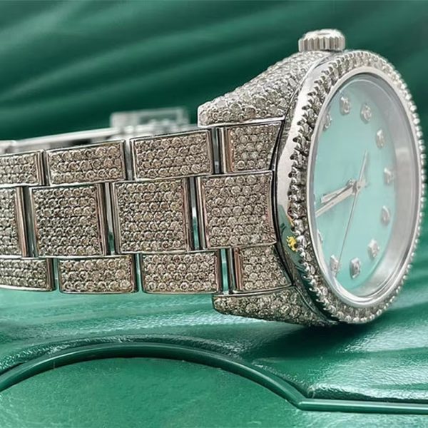 Hip Hop Fashion Watch Movement Large Round Iced Out Bling Moissanite Diamond Waterproof Men Mechanical Watch - Image 2