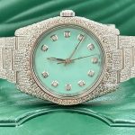 Hip Hop Fashion Watch Movement Large Round Iced Out Bling Moissanite Diamond Waterproof Men Mechanical Watch