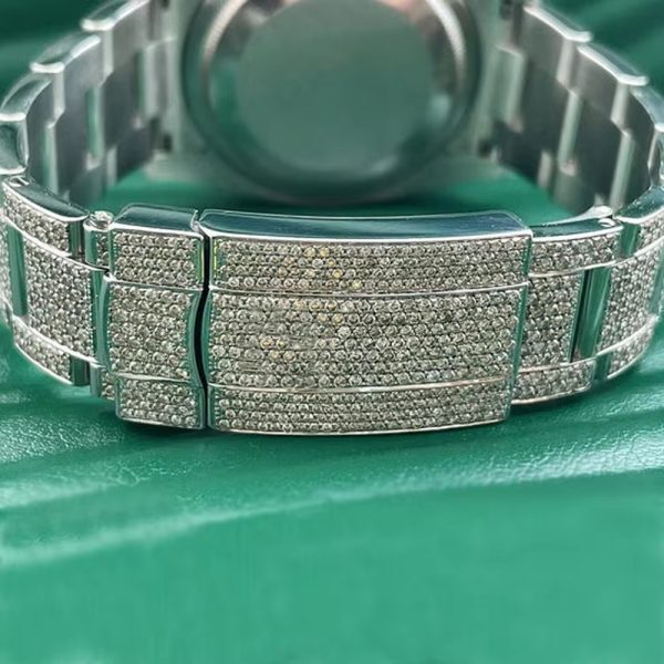Hip Hop Fashion Watch Movement Large Round Iced Out Bling Moissanite Diamond Waterproof Men Mechanical Watch - Image 4