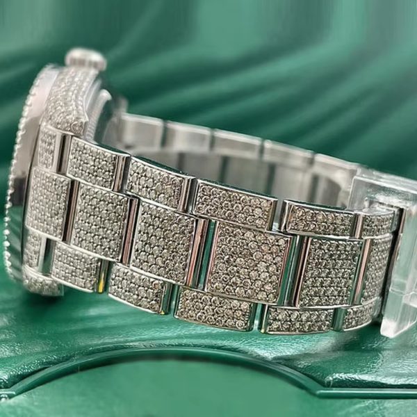 Hip Hop Fashion Watch Movement Large Round Iced Out Bling Moissanite Diamond Waterproof Men Mechanical Watch - Image 6