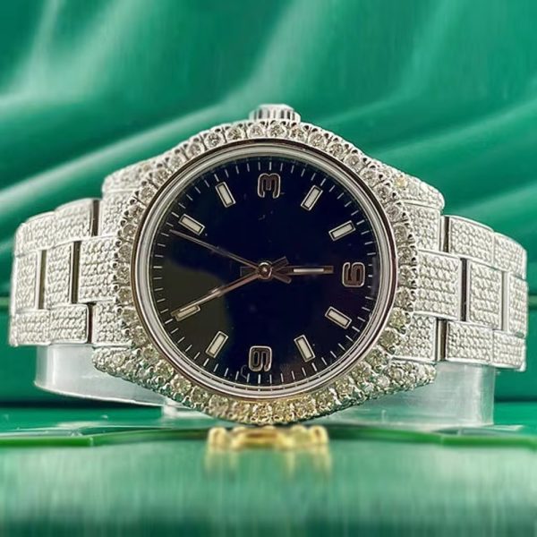 Custom Bling Hip Hop Fully Iced Out Silver Gold Moissanite Diamond Wrist Watches - Image 6