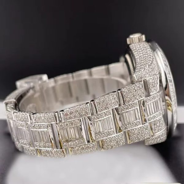Custom waterproof luxury brand men watches gold moissanite wristwatch hip hop iced out mechanical watch - Image 5