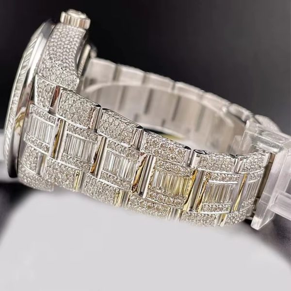 Custom waterproof luxury brand men watches gold moissanite wristwatch hip hop iced out mechanical watch - Image 4
