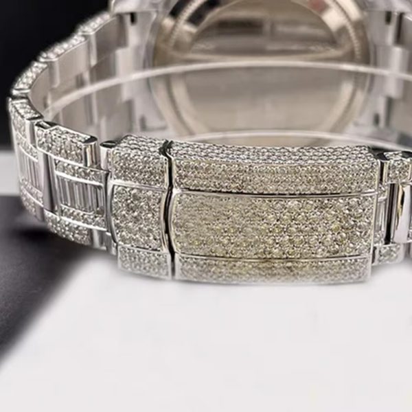 Custom waterproof luxury brand men watches gold moissanite wristwatch hip hop iced out mechanical watch - Image 6