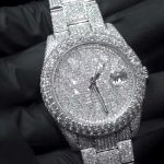 Luxury Luminous Stainless Steel Men Watch Bling Bling Moissanite Mechanical Watch