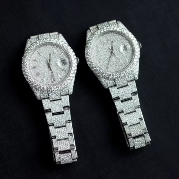 Luxury Luminous Stainless Steel Men Watch Bling Bling Moissanite Mechanical Watch - Image 5