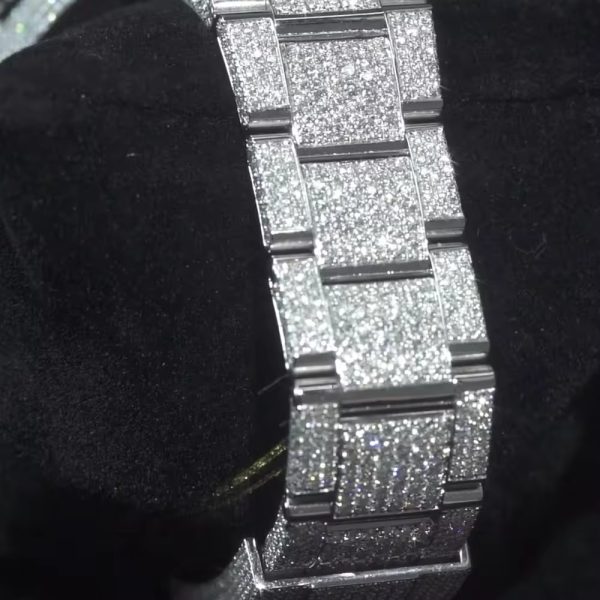 Luxury Luminous Stainless Steel Men Watch Bling Bling Moissanite Mechanical Watch - Image 6