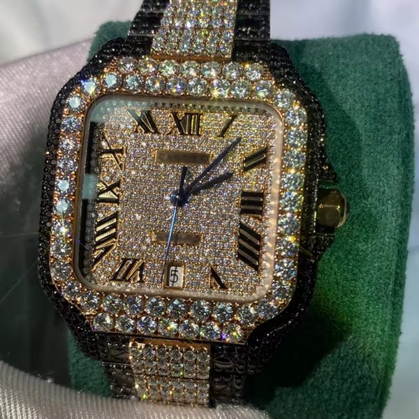 2023 Fashion and luxury custom automatic transmission VVS D Mosanshi full diamond men's exquisite watch designer - Image 2