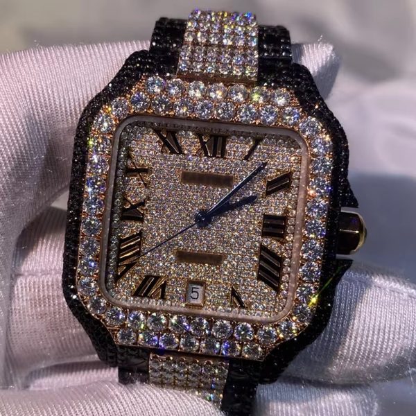2023 Fashion and luxury custom automatic transmission VVS D Mosanshi full diamond men's exquisite watch designer