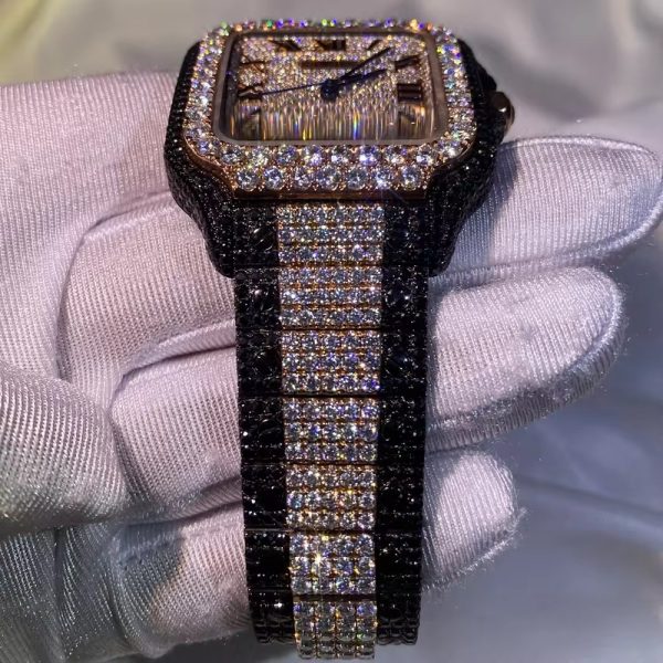 2023 Fashion and luxury custom automatic transmission VVS D Mosanshi full diamond men's exquisite watch designer - Image 3
