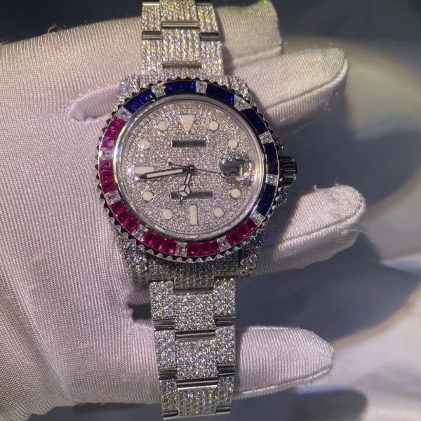 2023 luxury custom automatic mechanical watchVVS D Mosangshi full diamond exquisite watches for men and women designer - Image 2