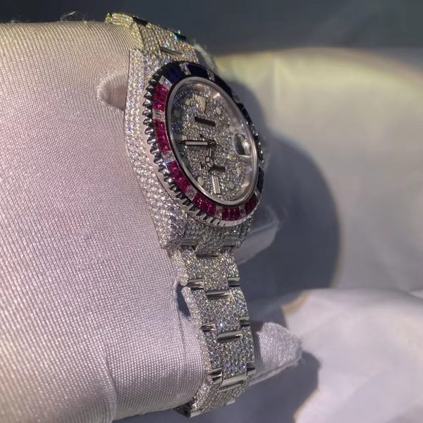 2023 luxury custom automatic mechanical watchVVS D Mosangshi full diamond exquisite watches for men and women designer - Image 3