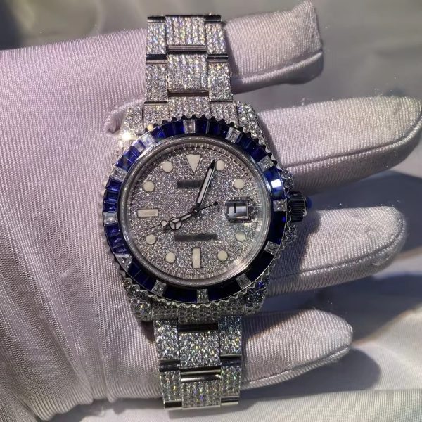 2023 luxury custom automatic transmission VVS D Mosanshi Shining Men's Automatic Mechanical Watch Designer