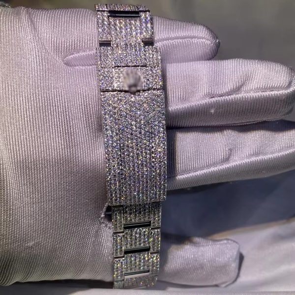 Mosang stone is full of stones, shiny watches for men and women, designer of luxury custom electronic transmission in 2023 - Image 6