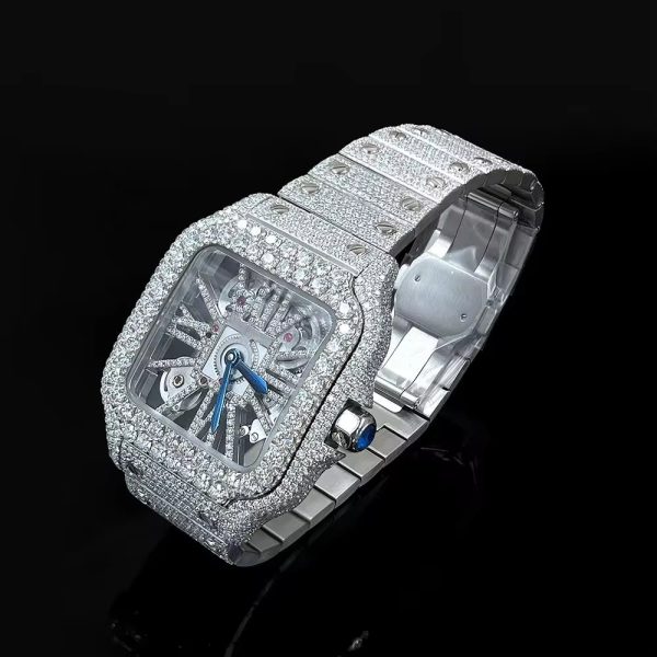 2023 Luxury Custom Automatic Transmission VVS D Moissanite Men's and Women's Shiny Watch Full Diamond Designer - Image 5