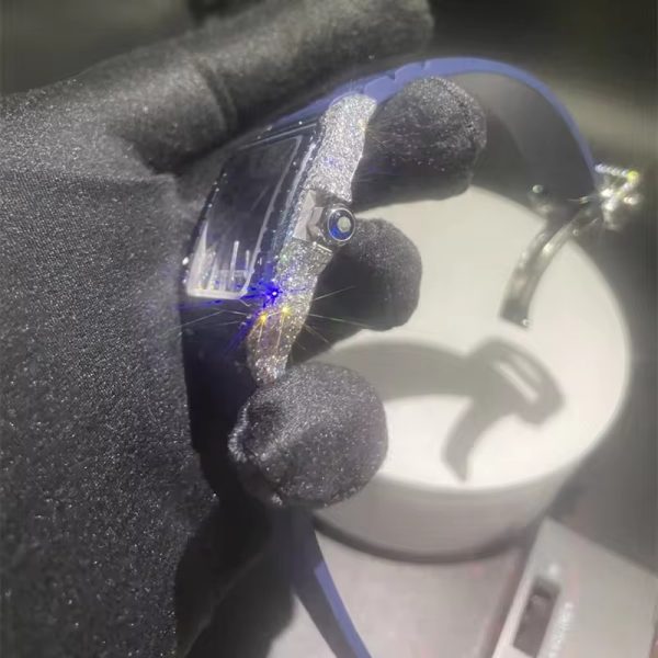 2023 luxury custom automatic VVS D moissanite small diamond sparkling men's watch - Image 4