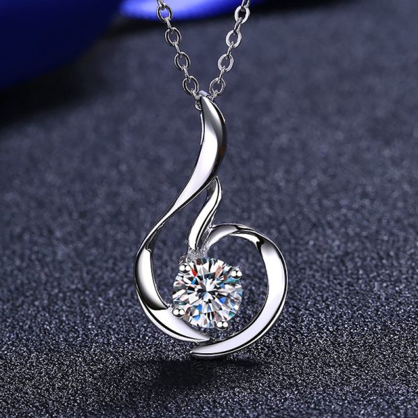 AZ025-X80F MoisaLuxe Official Store Moissanite Plata Sterling 925 Silver Swan Necklace Simulation Drill Pendant Necklace For Women Jewelry - Image 5