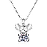 AZ105-X Platinum PT950 18K White Gold 0.5ct Moissanite Luxury Necklace Pendant for Women Jewelry Dainty Everyday Wear