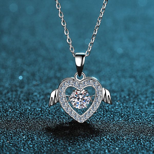 AZ107-X Fashion luxury Trend Classic 0.5ct Advertising Nimble Angle Heart Necklace For Women 925 Silver Party Charm Jewelry - Image 5