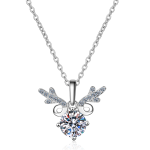 AZ071-X Fashion Luxury Simple Classic 1 CT Moissanite Diamond-set Deer Necklace For Women s925 Sterling Silver Party Jewelry