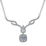 AZ036-X Butterflykiss 0.8 Carat Moissanite Necklace For Women Sparkling Diamond Pendant Solid Silver 925 Jewellery Luxury Party Jewelry