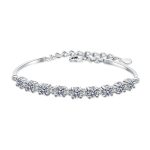 AZ376-S  Women Bracelet S925 Sterling Silver Row Diamond Bracelet 9 Stones D Color Moissanous Hand Chain Wedding Party Jewelry
