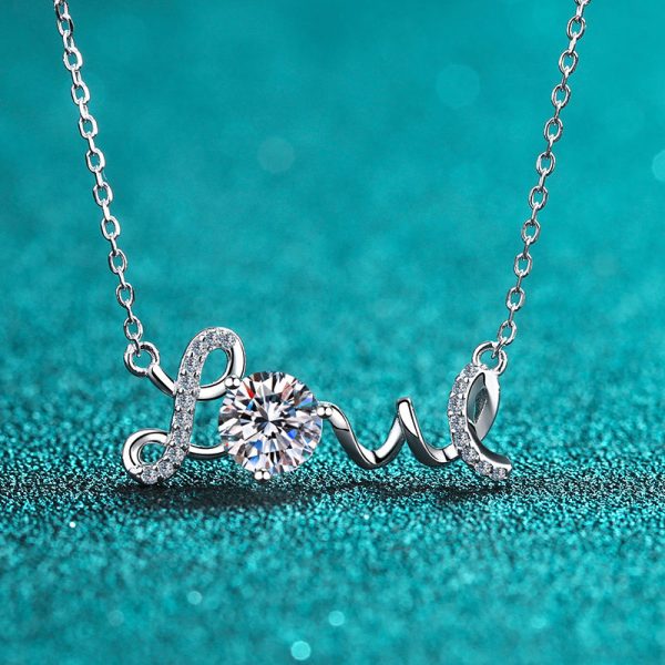 AZ174-X Platinum PT950 18K White Gold 1ct Moissanite Necklace Pendant Love for Women Timeless Wedding Jewelry - Image 5