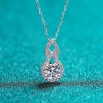 AZ186-X Platinum PT950 18K White Gold 1ct Moissanite Necklaces Pendant for Women Luxury Gift Packaging Jewelry - Image 5